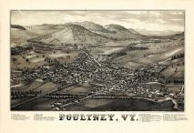 Poultney 1886c Bird's Eye View 17x24, Poultney 1886c Bird's Eye View